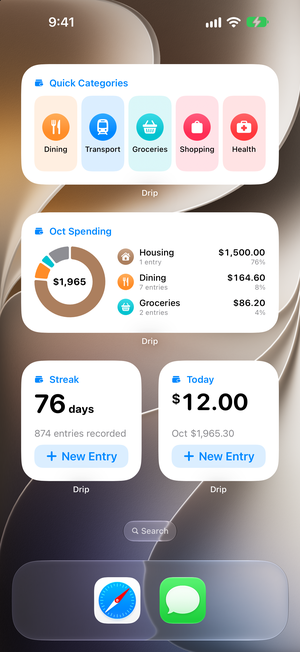 Log from the Home Screen